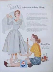 1954 vintage Pepsi Cola print ad, Wedding Dress Shopping And Measurements - Picture 1 of 1