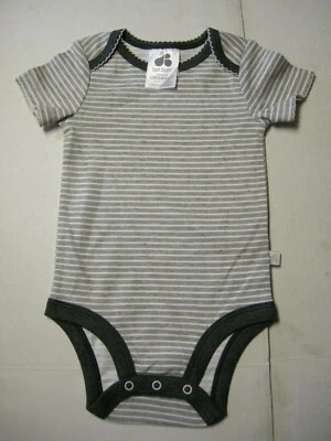 One Piece By Just Born, Niña, 0-3 Meses, Rayas Grises con Acentos Negros y Rosa, Nuevo Foto 1 de 2