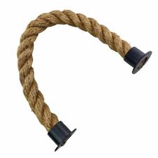 40mm Natural Manila Barrier Rope x 3 Metres c/w Black Cup Ends