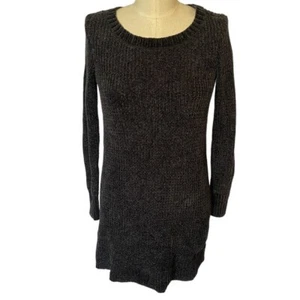American Eagle Outfitters Dark Grey Chenille Sweater Dress Long Sleeve XS - Picture 1 of 8