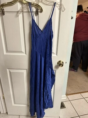 Undercover Wear Sapphire Blue Nightgown Lingerie Slip Dress USA 80s Sexy 70s - Image 1 of 4