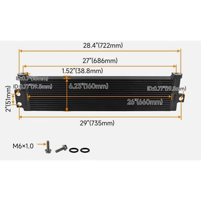 Black Aluminum Oil Cooler For 15 2016-2020 BMW M3 M4 M2 S55 F80 F82 F83 F8X F87 - Image 1 of 4