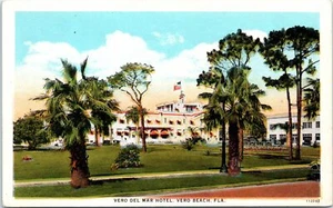 1930s Florida Postcard Vero Del Mar Hotel Vero Beach FL Where the Tropics Begin - Picture 1 of 2