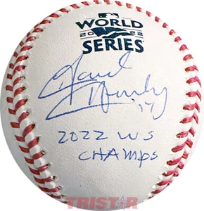 David Hensley Autografiado 2022 World Series Baseball 2022 WS Champs TRISTAR - Imagen 1 de 1