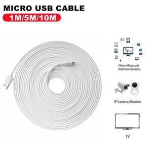 2m/3m/5m/6m/7m/8m/10m Micro USB Charging Charger Cable For Surveillance Camera - Afbeelding 1 van 21