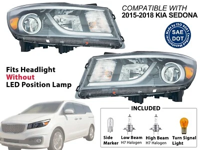 Par de faros para Sedona 2015-2018 sin luz LED de posición pasajero conductor Foto 1 de 4