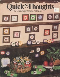 Quick Thoughts Cross Stitch Patterns Graphique Jar Lids Welcome Birthday Easter - Picture 1 of 4