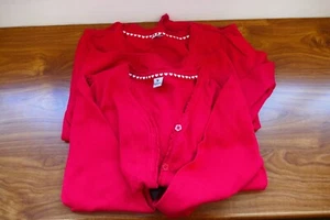 Tu Girls 12yrs School Red Scalloped Cardigans x 2 - Used Immaculate - Picture 1 of 5