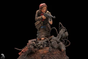 Mujer partisana, emboscada 54 mm pintado en miniatura soldado | nivel de arte - Imagen 1 de 6