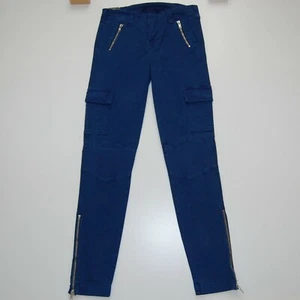 Jeans cargo da donna J Brand Maverick skinny con cerniera, blu, taglia 26, nuovi con etichette - Foto 1 di 8