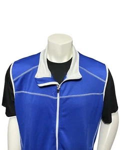 TGW Men’s Casual Full Zip Vest Size XL BIG Sleeveless Blue Stitch Pockets Logo - Picture 1 of 17