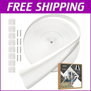 Premium 100ft White RV Trim Molding Insert - Easy Install with End Caps & Screws - Picture 1 of 11