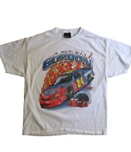 Vintage 2001 Jeff Gordon Turnin Up The Heat Chase NASCAR Flames T-Shirt Size L 