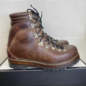 Hanwag Mountaineering Hiking Boots Brown Leather Lug Sole Lace Up Men's US Sz 8 - Picture 1 of 12