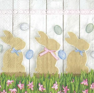 4 x Single Paper Napkins Decoupage Craft Table Easter Bunny Flowers 41 - Picture 1 of 2