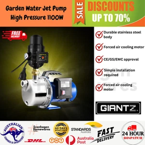 Giantz Garden Water Jet Pump High Pressure 1100W Tank Rain Farm Irrigation House - Picture 1 of 7