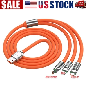 3 in 1 Fast Charging Cable Cell Phone Charger Cord For iPhone Type C Micro USB - Picture 1 of 16