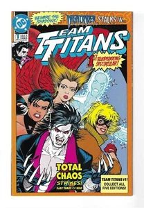 TEAM TITANS #1 --- ORIGIN OF NIGHTRIDER! TOTAL CHAOS! HI-GRADE! DC! 1992! NM - Picture 1 of 4