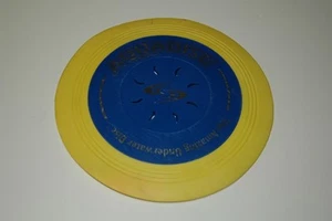 VINTAGE AQUA DISC AQUADISK BLUE YELLOW UNDERWATER FLYING POOL WATER FRISBEE - Picture 1 of 4