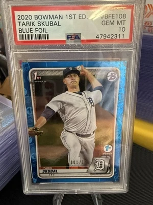 2020 Bowman 1st Edition - Blue Foil #BFE-108 Tarik Skubal /150 (RC) PSA 10 - Image 1 of 2