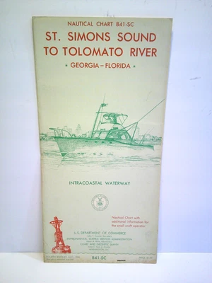 Carta náutica 1966 841-SC St Simons Sound to Tolomato River GA-FL Intercoastal Foto 1 de 4