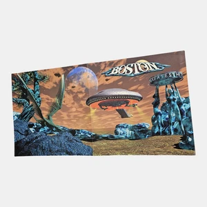 Póster promocional Boston Greatest Hits 24x12 doble cara original vintage años 90 rock - Imagen 1 de 5