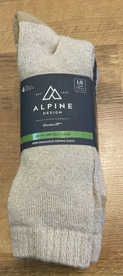 Nuevos calcetines de senderismo Alpine Design para hombre de peso medio 4 pares grandes 9-12 Foto 1 de 2