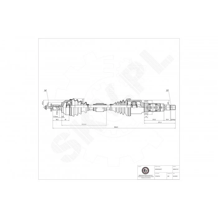 Right Front Drive Shaft For Ford C-Max Focus II 1510274 - Image 1 of 1