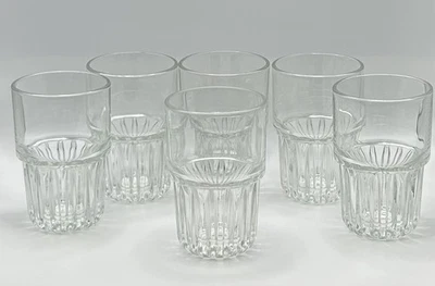 Juego de 6 vasos apilables vintage Libbey DURATUFF EE. UU. Highball Foto 1 de 4