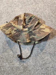 Quiksilver Fischerhut Camouflage XL Extra Large Safari grün Kordelzug belüftet Vintage Y2K - Bild 1 von 6
