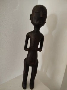 Antigua figura africana de madera Baule hecha a mano 38 cm de altura - Imagen 1 de 8