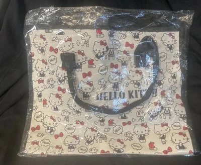 Hello Kitty 多功能全新红色蝴蝶结帆布托特包女士/女孩单肩包 全新带盒 — 第 1/4 张图片