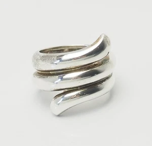 Clyde Duneier sterling silver spiral wrap shape wide ring size 8 - Picture 1 of 3
