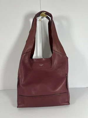 Rag & Bone Burgandy Leather Purse Handbag Tote Bag Shoulder Silver Insignia - Image 1 of 4