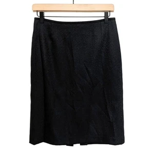 Tahari Arthur S Levine Womens Geo Print Pencil Skirt Size 4P Navy Blue Back Zip - Picture 1 of 4