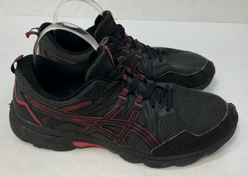Scarpe ASICS Gel Venture 8 uomo taglia 10 nere rosse sneakers sportive trail running