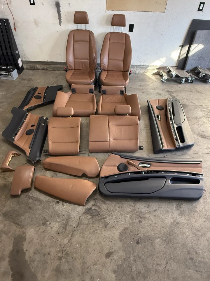 08-13 BMW 328xi 335xi E92 cupé cuero marrón interior conjunto diestro usado OEM Foto 1 de 4