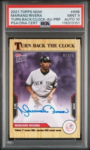 2021 Topps Now Turn Back The Clock Mariano Rivera /25 Purple PSA 9 & 10 Auto HOF - Picture 1 of 2