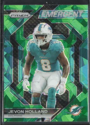 2023 Panini Prizm #H-12 Jevon Holland Emergent Prizms Green Miami Dolphins - Image 1 of 2