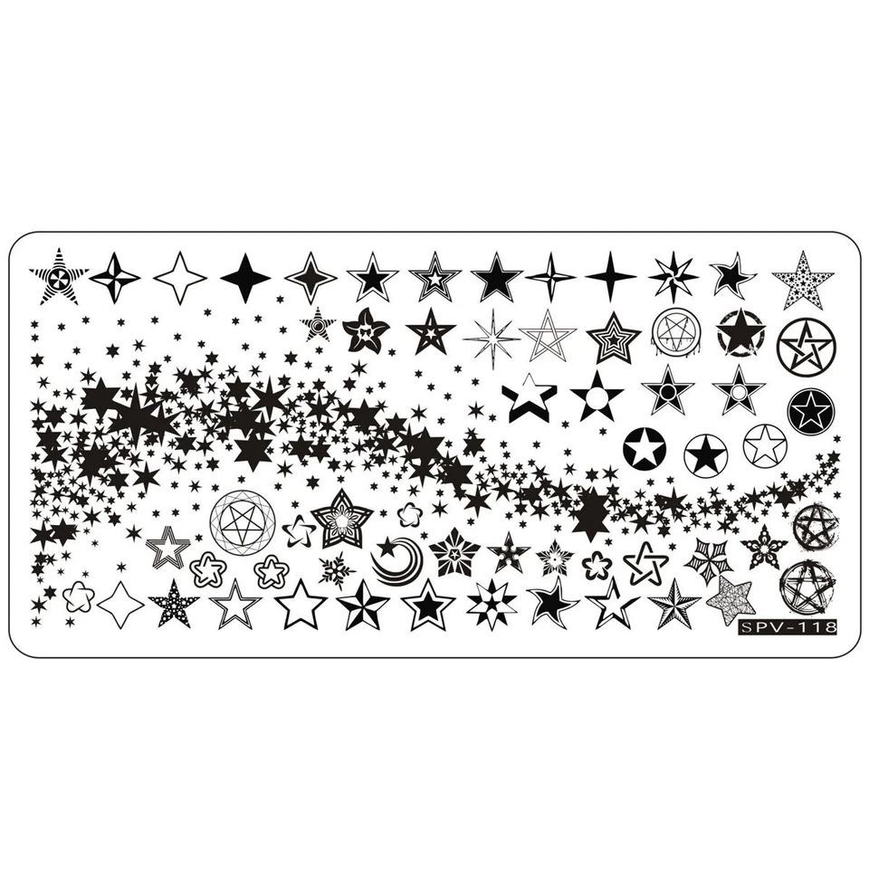 LOVENAILS Stamping Schablone SPV-118 Sterne Stempel Platte Nailart
