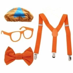 Dress up Be Like Blippi Role play Costume Hat Glasses Suspenders Bow Tie Gifts - Picture 1 of 13