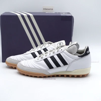 Size 10.5 Men's adidas Mundial Team Leather Soccer Turf Shoes JI3994 White/Black - Image 1 of 4