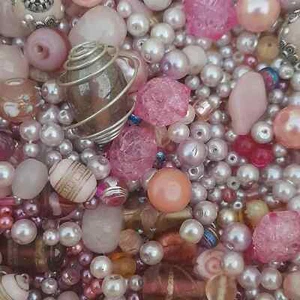 Upcycled Pink Beads – Mixed Materials – Jewelry Making Supplies - Picture 1 of 1