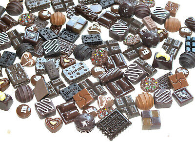 Cabujones FALSOS Leche Y Chocolate Oscuro Y Galletas Caramelo Resina Espalda Plana Cabujones Alimentos Dulces • 5.57€