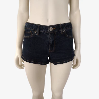 Pantalones Cortos De Colección Y2K Domaine Azul Lavado Oscuro Ligeros 5 Bolsillos Denim Talla 13 Foto 1 de 4