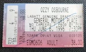 OZZY OSBOURNE CONCERT TICKET JUNE 6/96 GM PLACE VANCOUVER BC CANADA - Bild 1 von 4