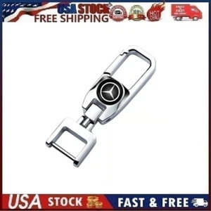 Zinc Alloy Car Key Fob Holder Key Ring Fit for Mer-Ce-Des Star Silver Style 2 - Picture 1 of 11