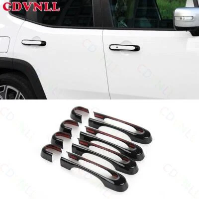 Tira de manija de puerta lateral exterior negro brillante 8* para Jeep Renegade 2015-2023 Foto 1 de 4