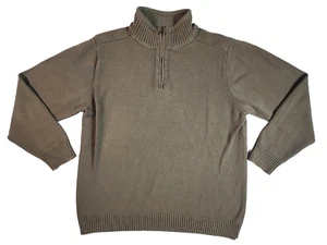 Maglione uomo Dockers XL marrone finto collo quarto zip pullover casual - Foto 1 di 7
