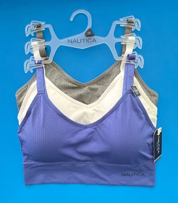 NAUTICA 3 PK BRAS SIZE 2X NT1731 SUPER SOFT COMFORT SEAMLESS RIBBED - Image 1 of 4
